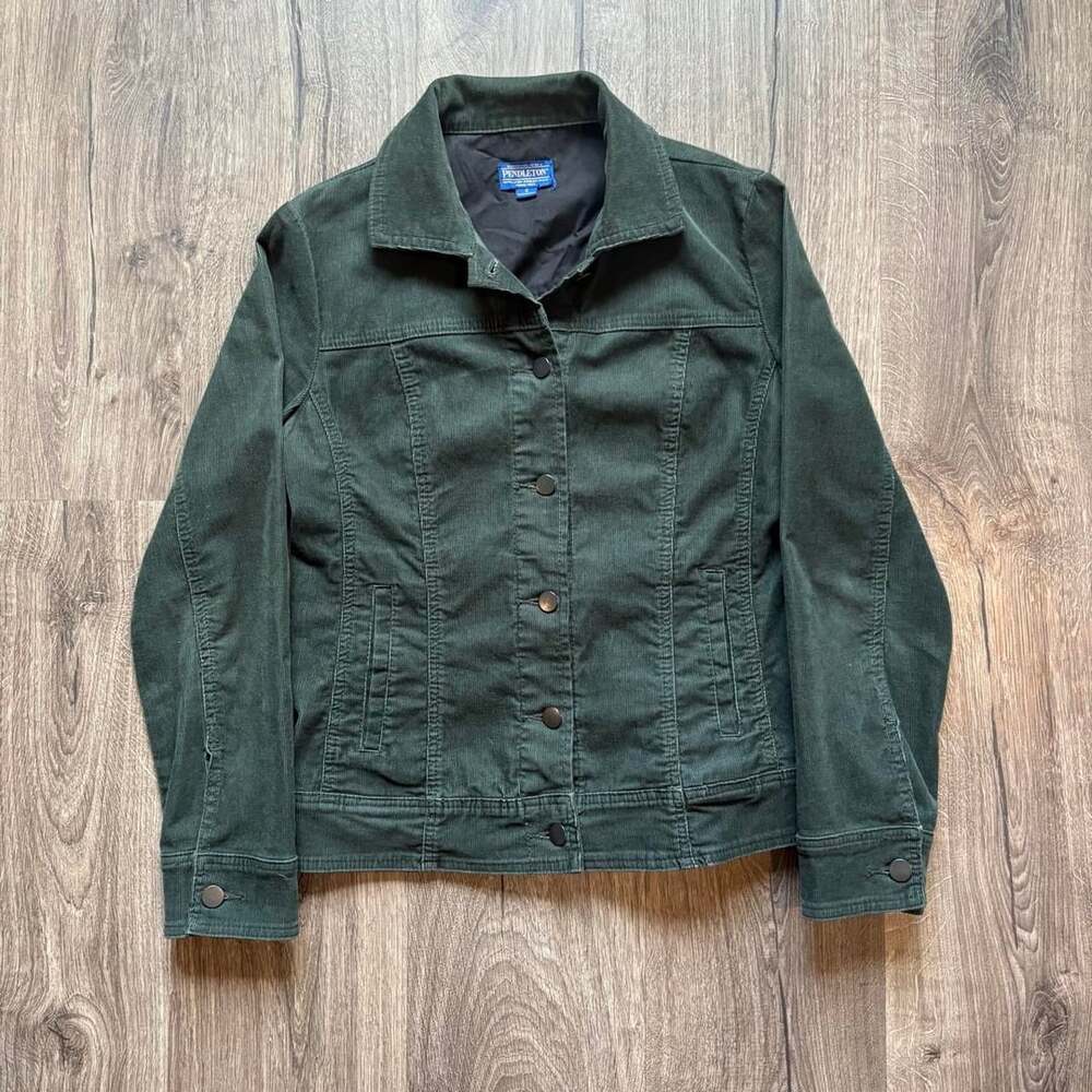 Pendleton Green Corduroy Button Up Jacket